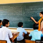 Home 23 프랑스어 이론과 실기의 차이 - A detailed classroom scene showing a diverse group of Hindi-speaking students attentively learning F...